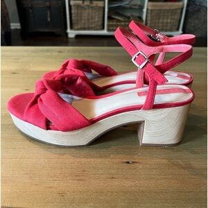 Copper Key Red Knotted Platform Sandal